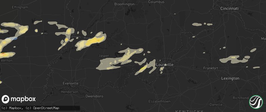 Hail map in Marengo, IN on May 16, 2026