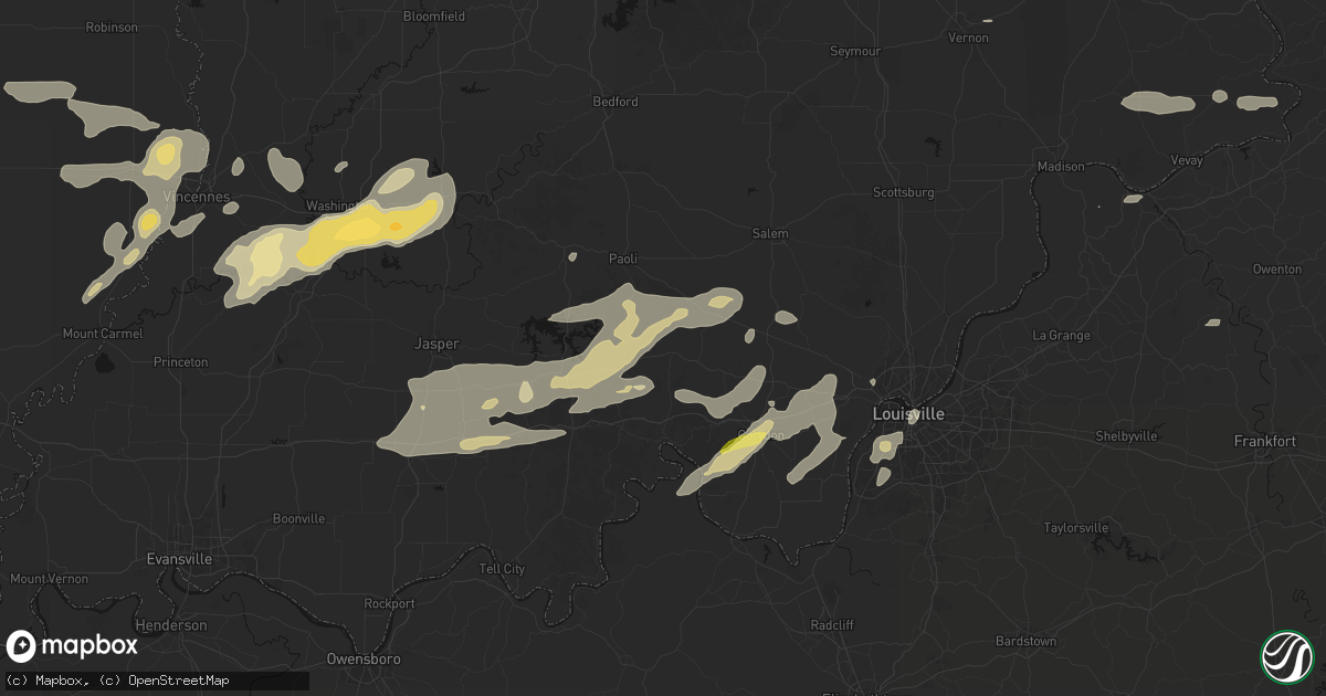 Hail map in Marengo, IN on May 16, 2026