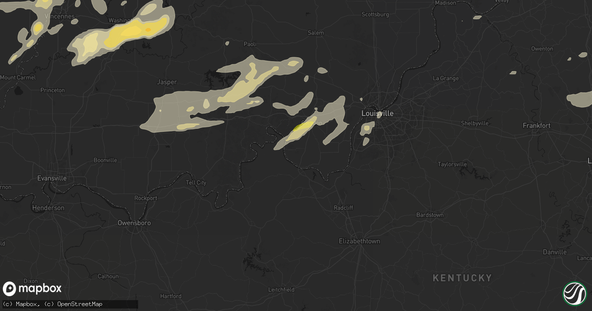 Hail map in Mauckport, IN on May 16, 2026