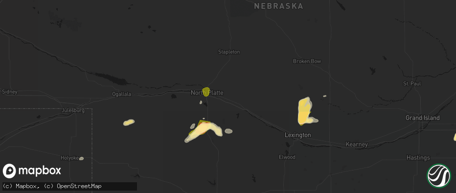 Hail map in Maxwell, NE on May 16, 2026