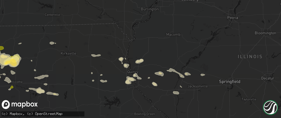 Hail map in Mendon, IL on May 16, 2026
