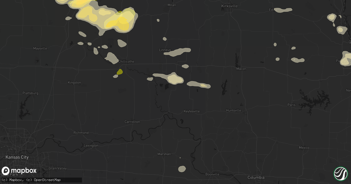 Hail map in Mendon, MO on May 16, 2026