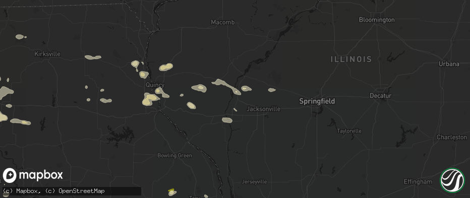 Hail map in Meredosia, IL on May 16, 2026