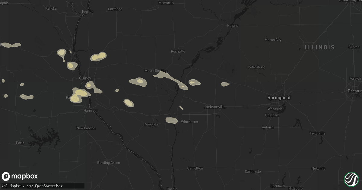 Hail map in Meredosia, IL on May 16, 2026