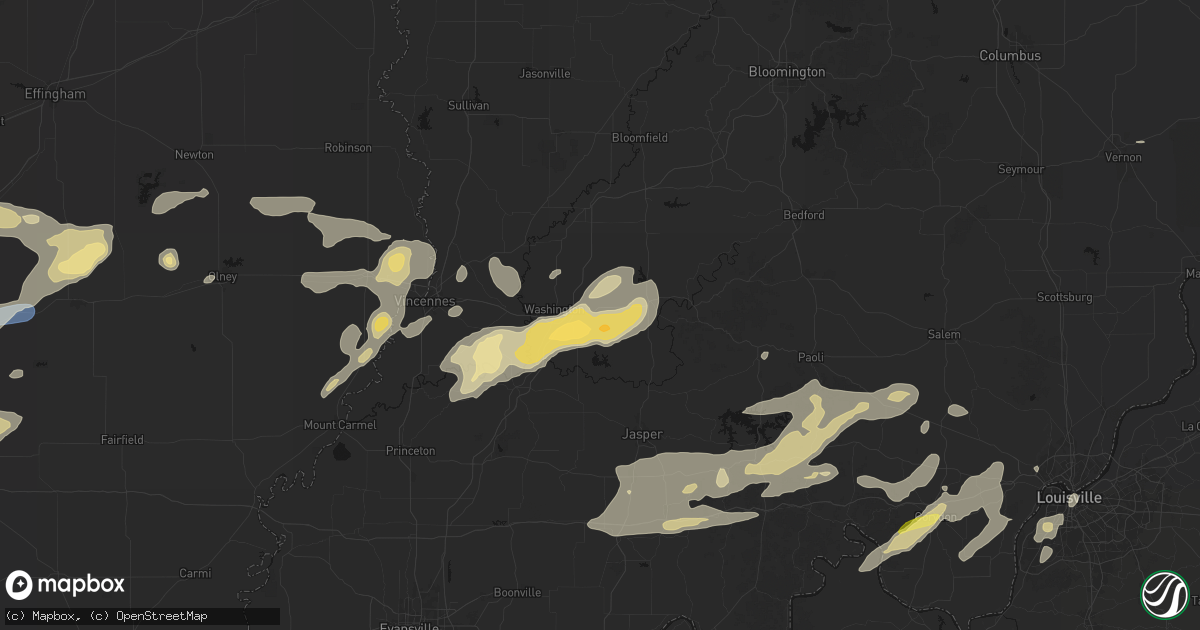 Hail map in Montgomery, IN on May 16, 2026