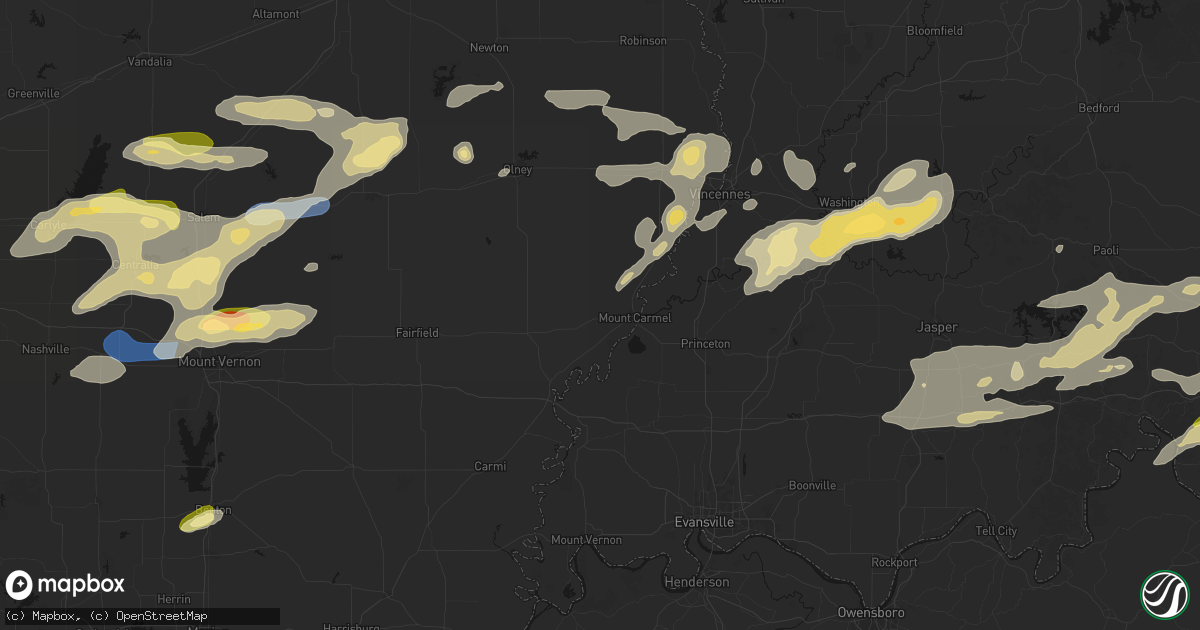 Hail map in Mount Carmel, IL on May 16, 2026