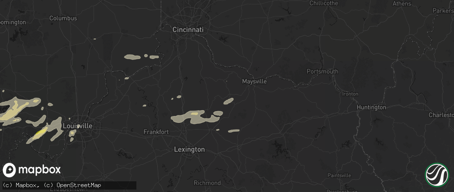 Hail map in Mount Olivet, KY on May 16, 2026