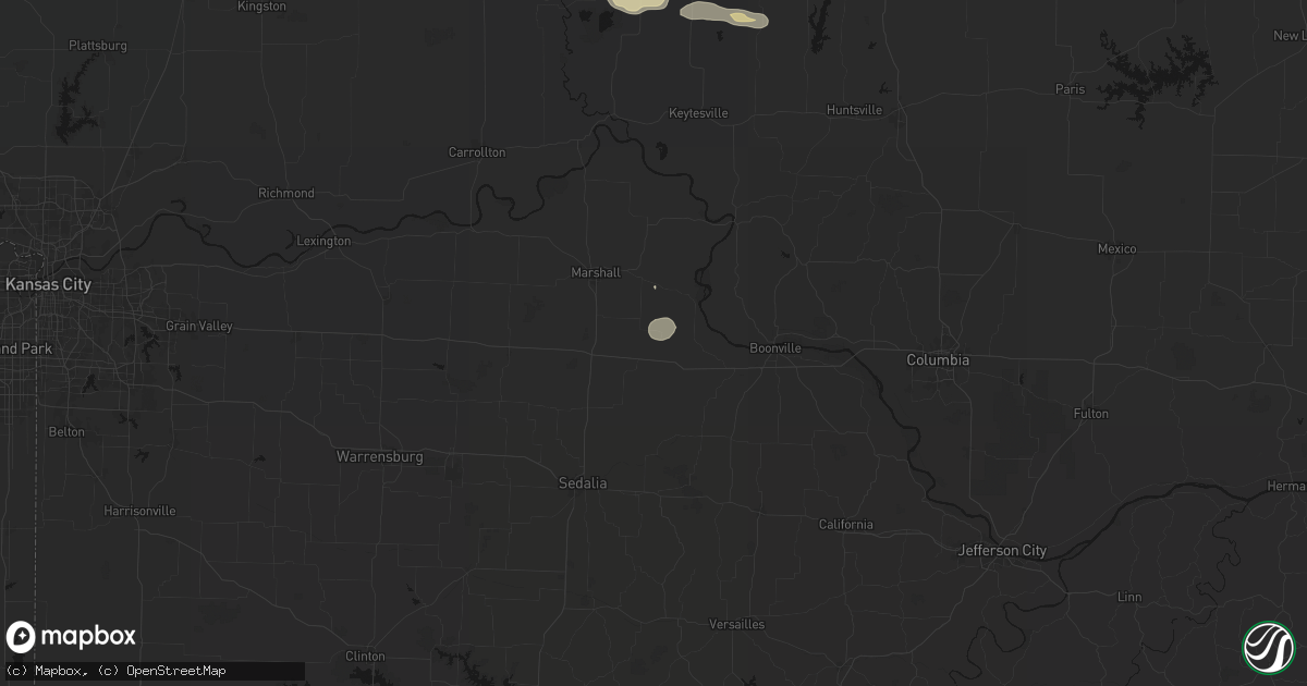 Hail map in Nelson, MO on May 16, 2026