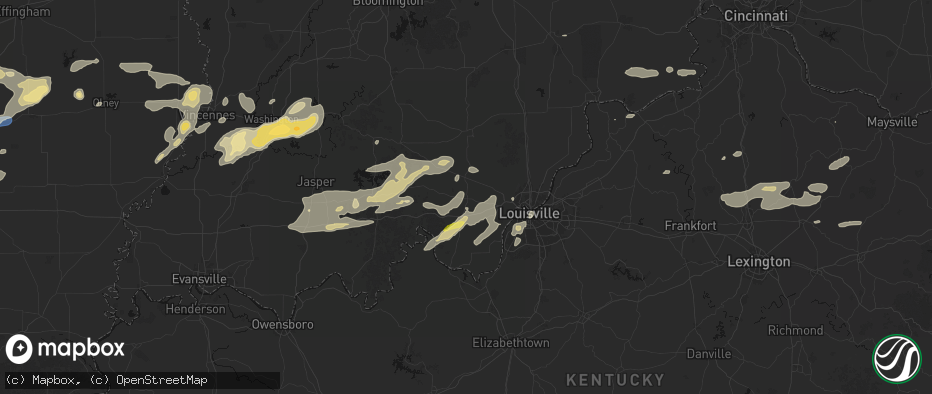 Hail map in New Salisbury, IN on May 16, 2026