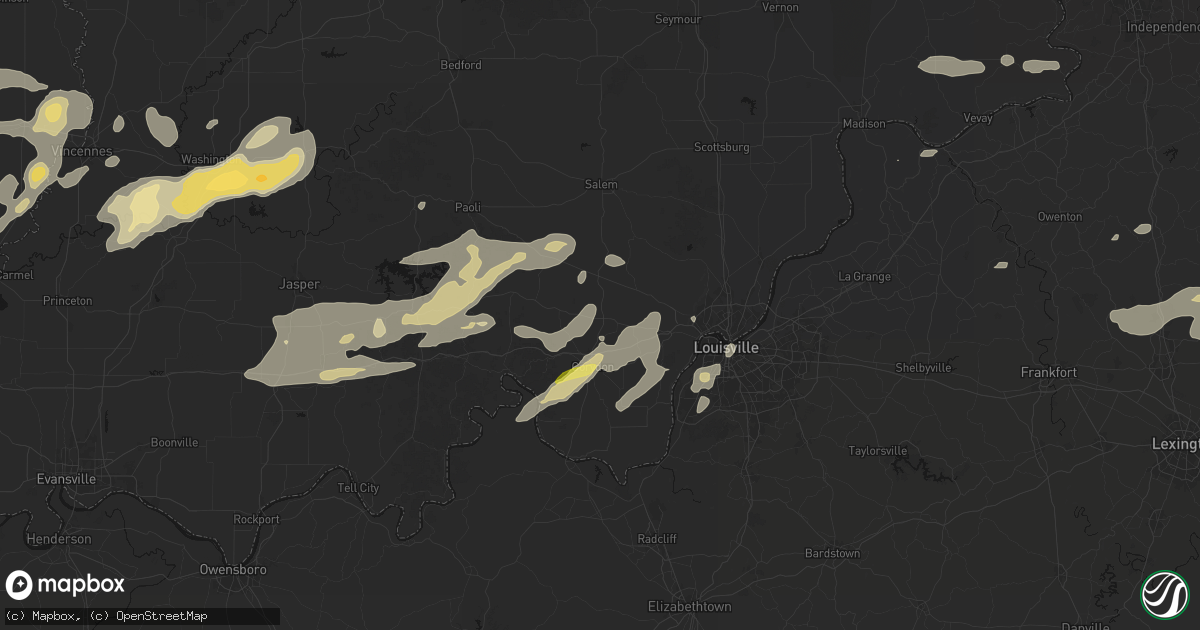 Hail map in New Salisbury, IN on May 16, 2026