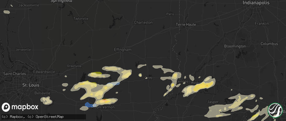 Hail map in Newton, IL on May 16, 2026