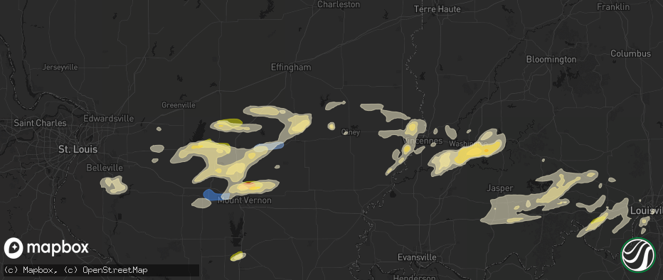 Hail map in Noble, IL on May 16, 2026