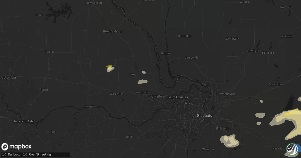 Hail map in Old Monroe, MO on May 16, 2026