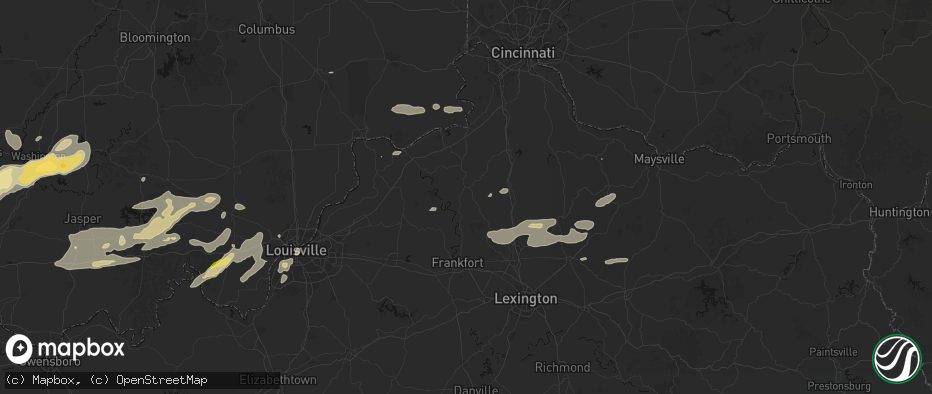 Hail map in Owenton, KY on May 16, 2026