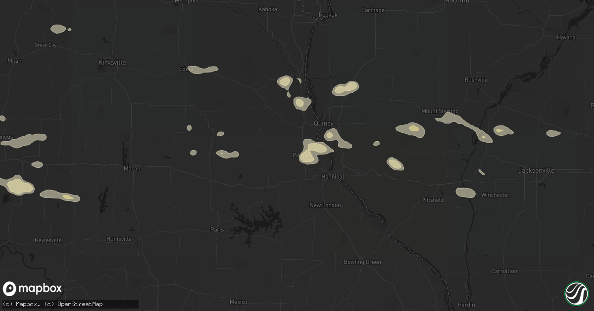 Hail map in Palmyra, MO on May 16, 2026