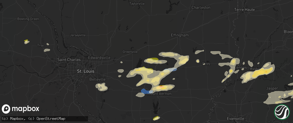 Hail map in Patoka, IL on May 16, 2026