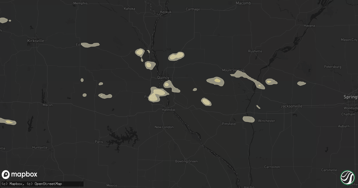 Hail map in Payson, IL on May 16, 2026
