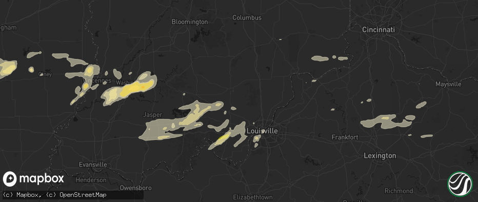 Hail map in Pekin, IN on May 16, 2026