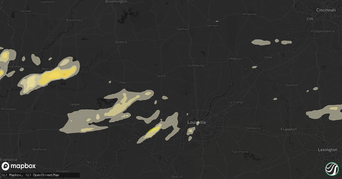 Hail map in Pekin, IN on May 16, 2026