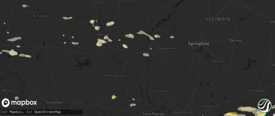 Hail map in Pittsfield, IL on May 16, 2026