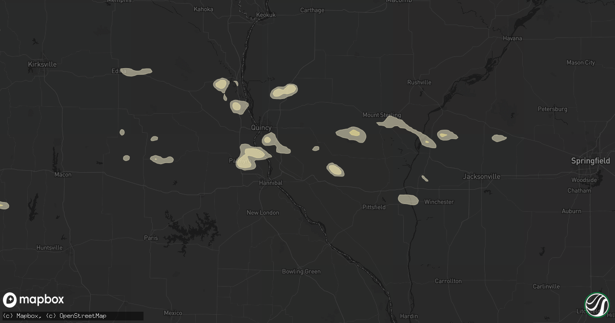 Hail map in Plainville, IL on May 16, 2026
