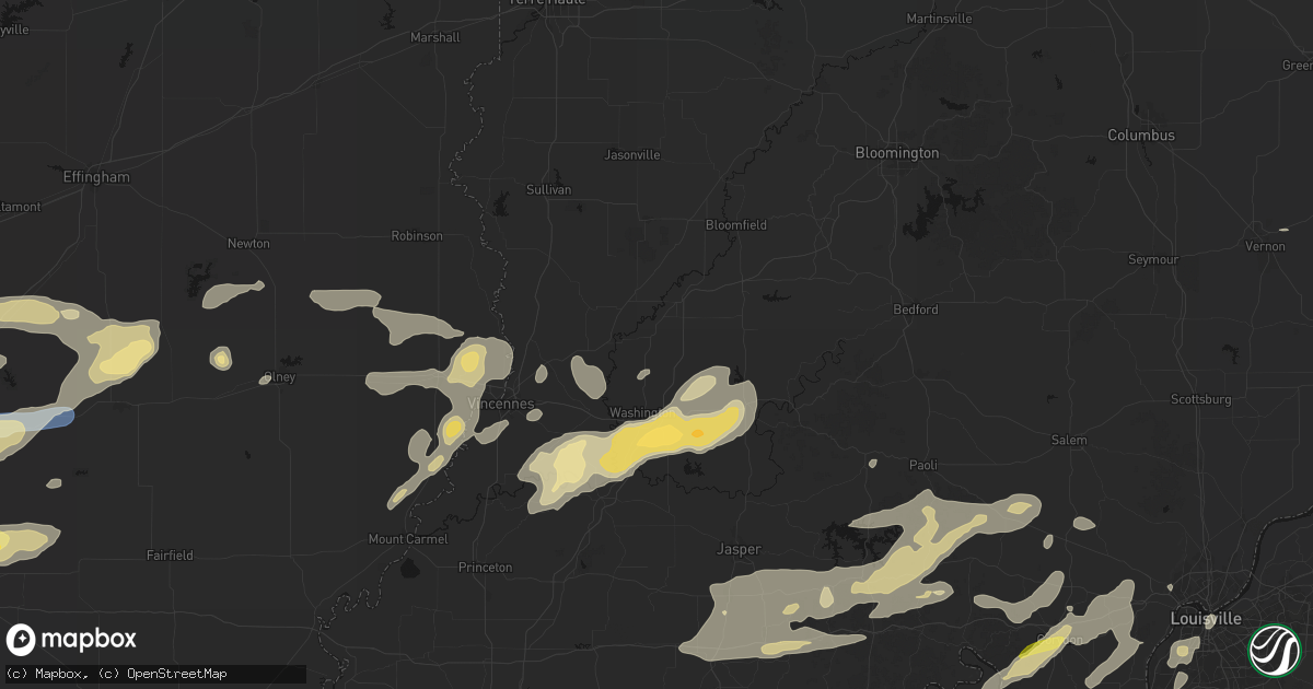 Hail map in Plainville, IN on May 16, 2026