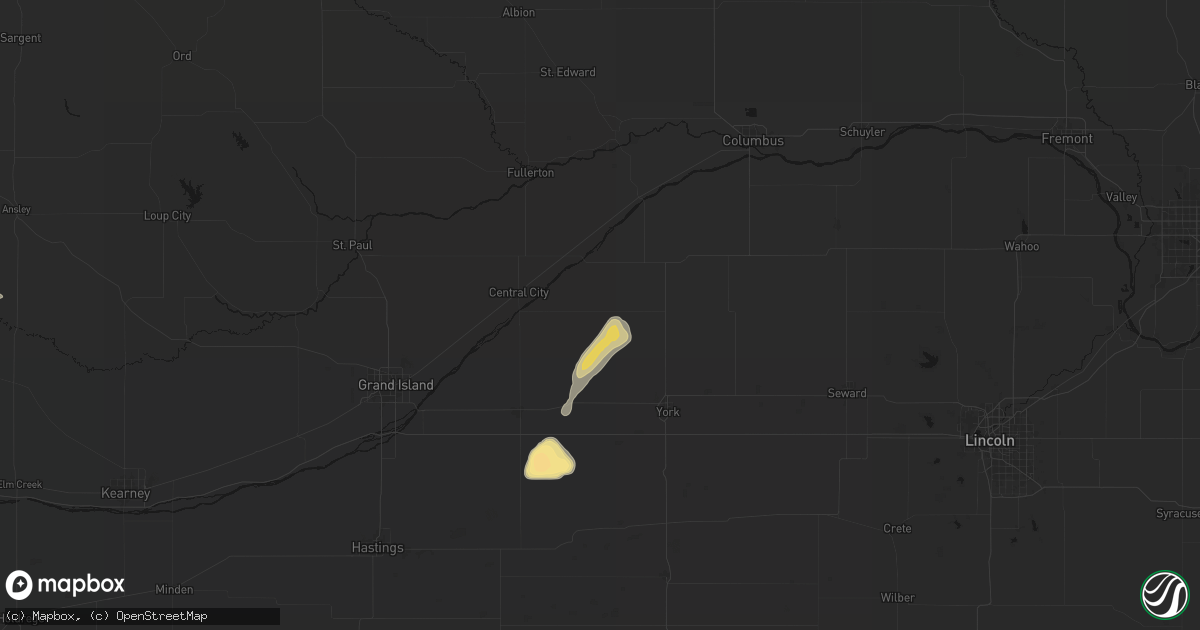 Hail map in Polk, NE on May 16, 2026