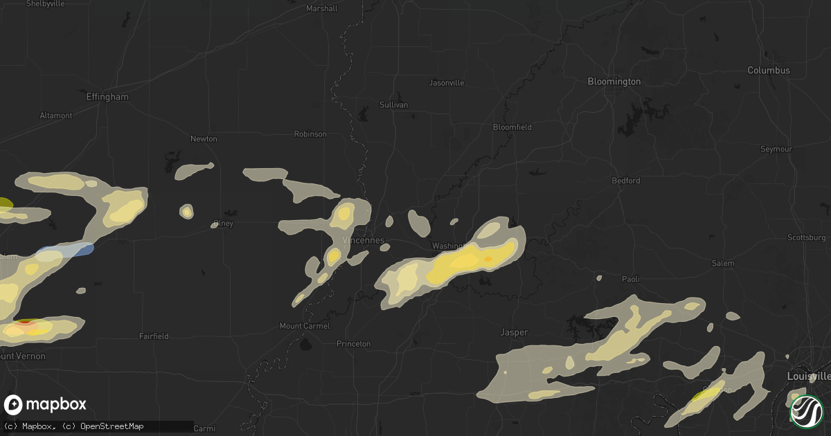 Hail map in Ragsdale, IN on May 16, 2026