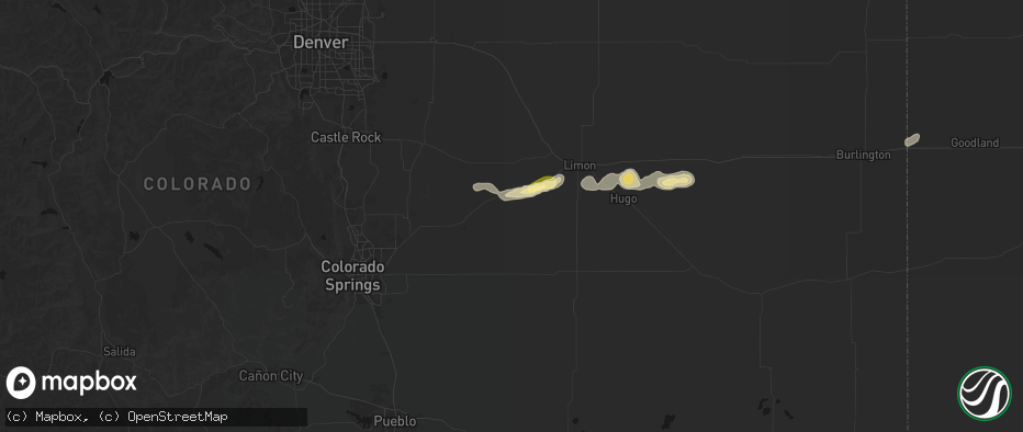 Hail map in Ramah, CO on May 16, 2026