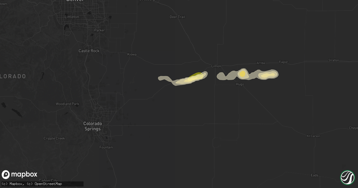 Hail map in Ramah, CO on May 16, 2026
