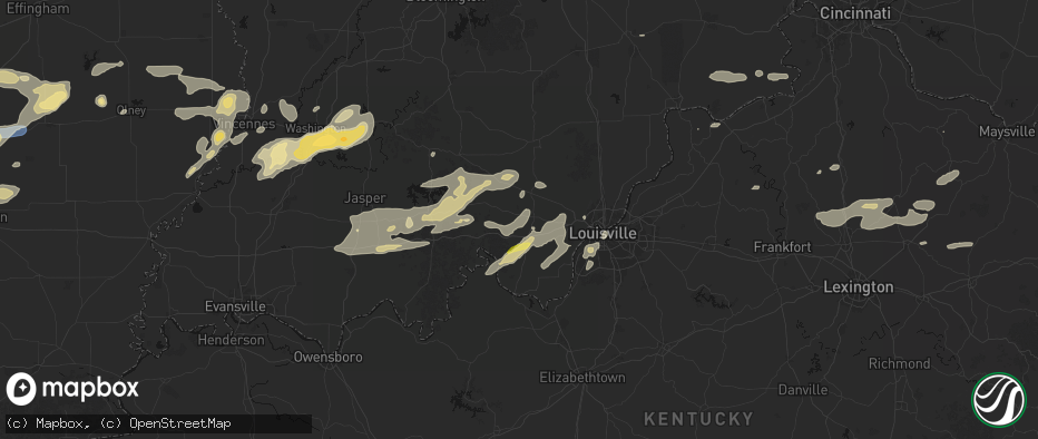 Hail map in Ramsey, IN on May 16, 2026