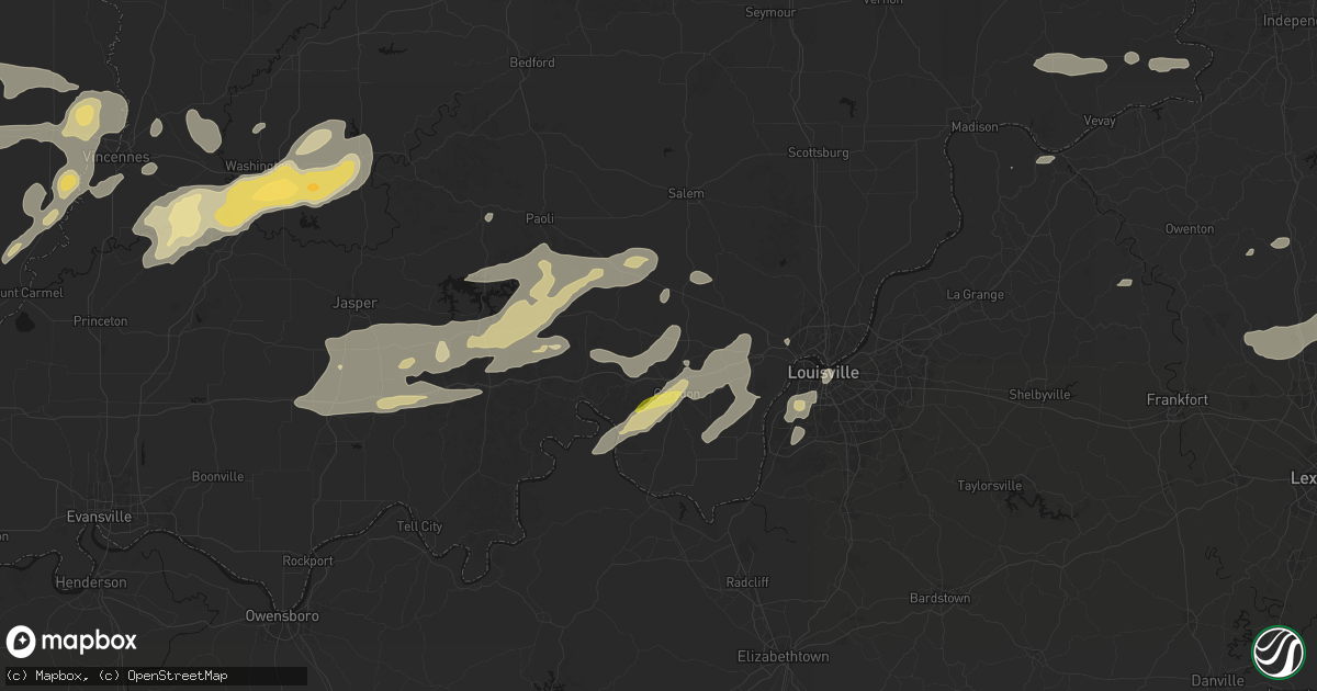Hail map in Ramsey, IN on May 16, 2026