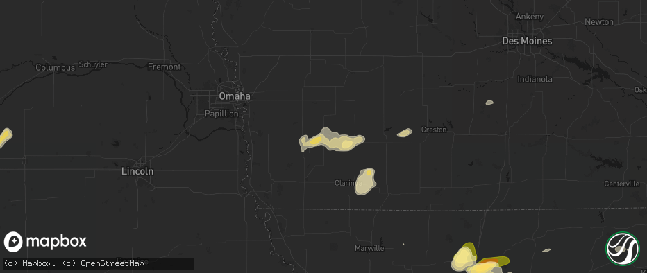 Hail map in Red Oak, IA on May 16, 2026