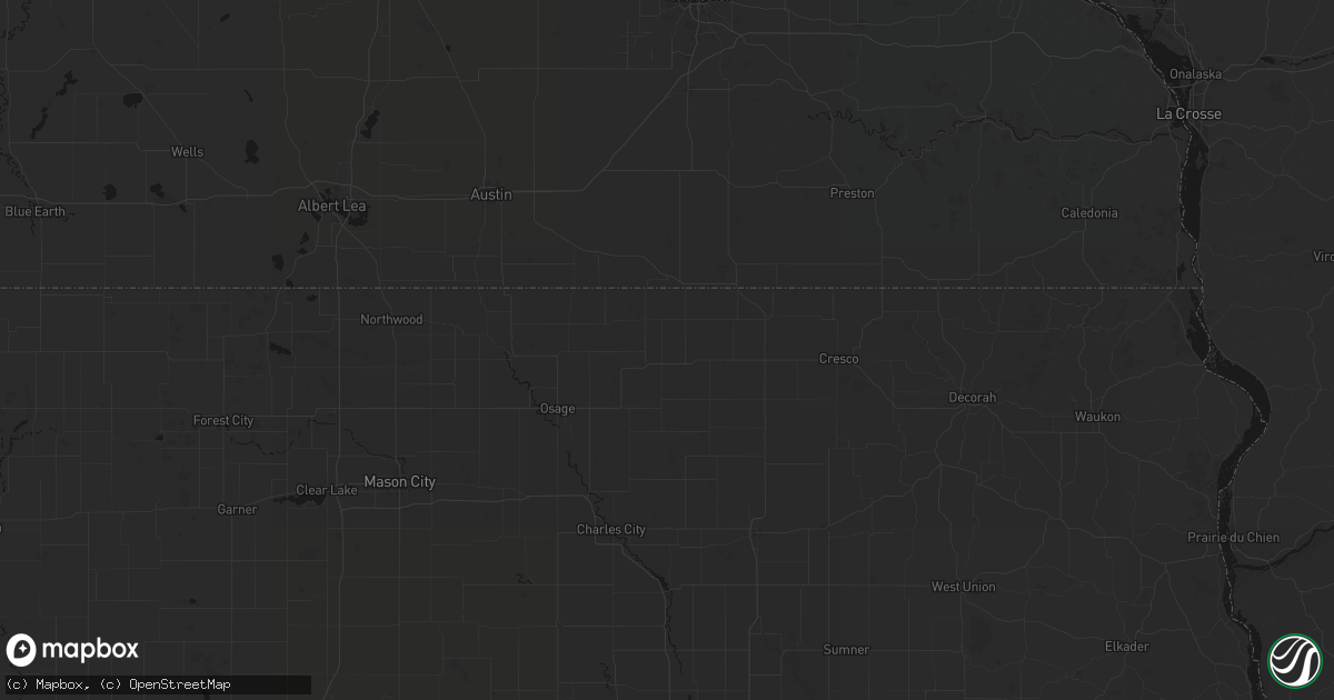 Hail map in Riceville, IA on May 16, 2026