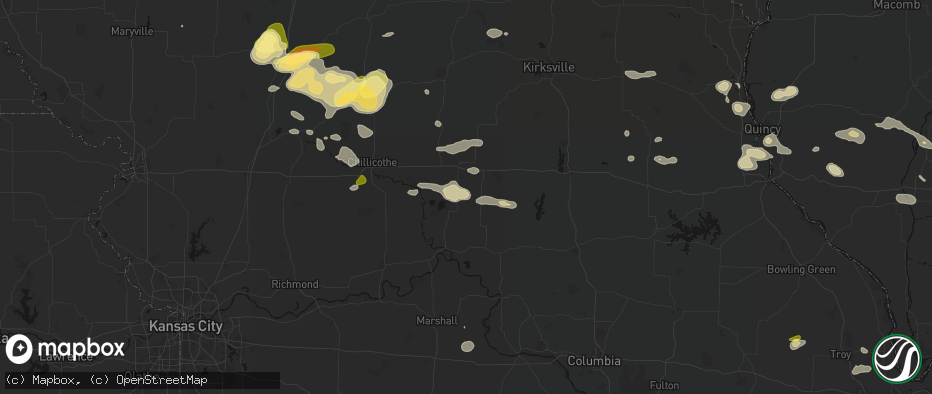 Hail map in Rothville, MO on May 16, 2026