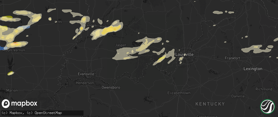 Hail map in Saint Croix, IN on May 16, 2026