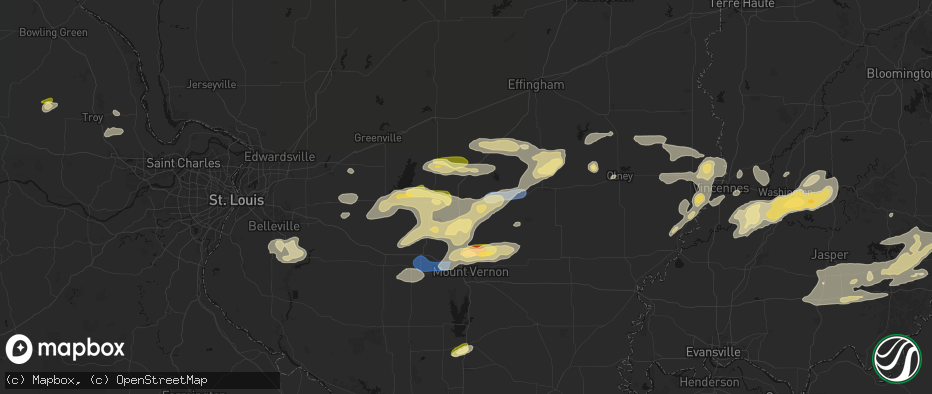 Hail map in Salem, IL on May 16, 2026