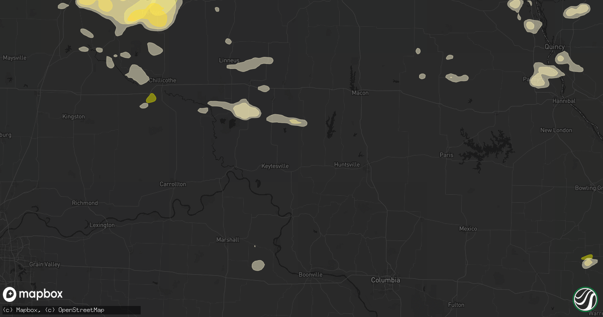 Hail map in Salisbury, MO on May 16, 2026