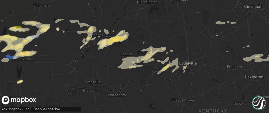 Hail map in Schnellville, IN on May 16, 2026