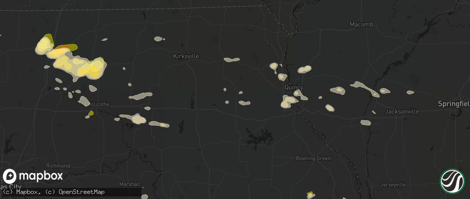 Hail map in Shelbyville, MO on May 16, 2026