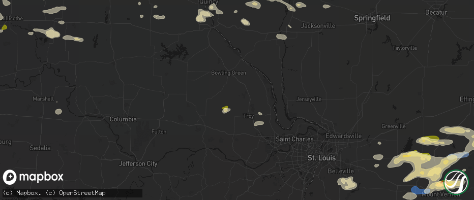 Hail map in Silex, MO on May 16, 2026