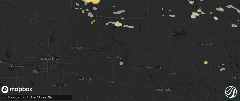 Hail map in Slater, MO on May 16, 2026