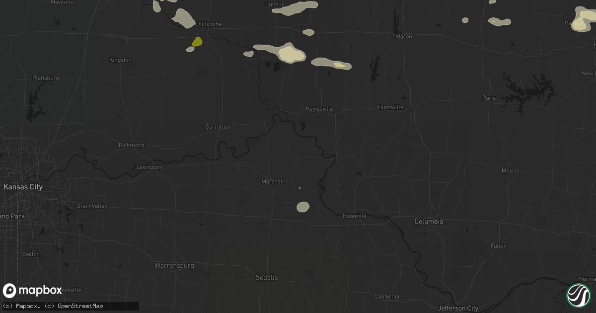 Hail map in Slater, MO on May 16, 2026