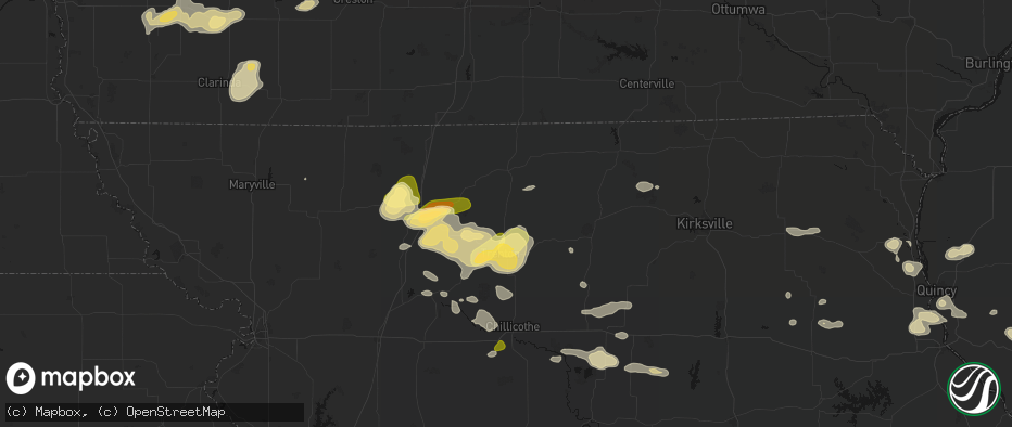 Hail map in Spickard, MO on May 16, 2026