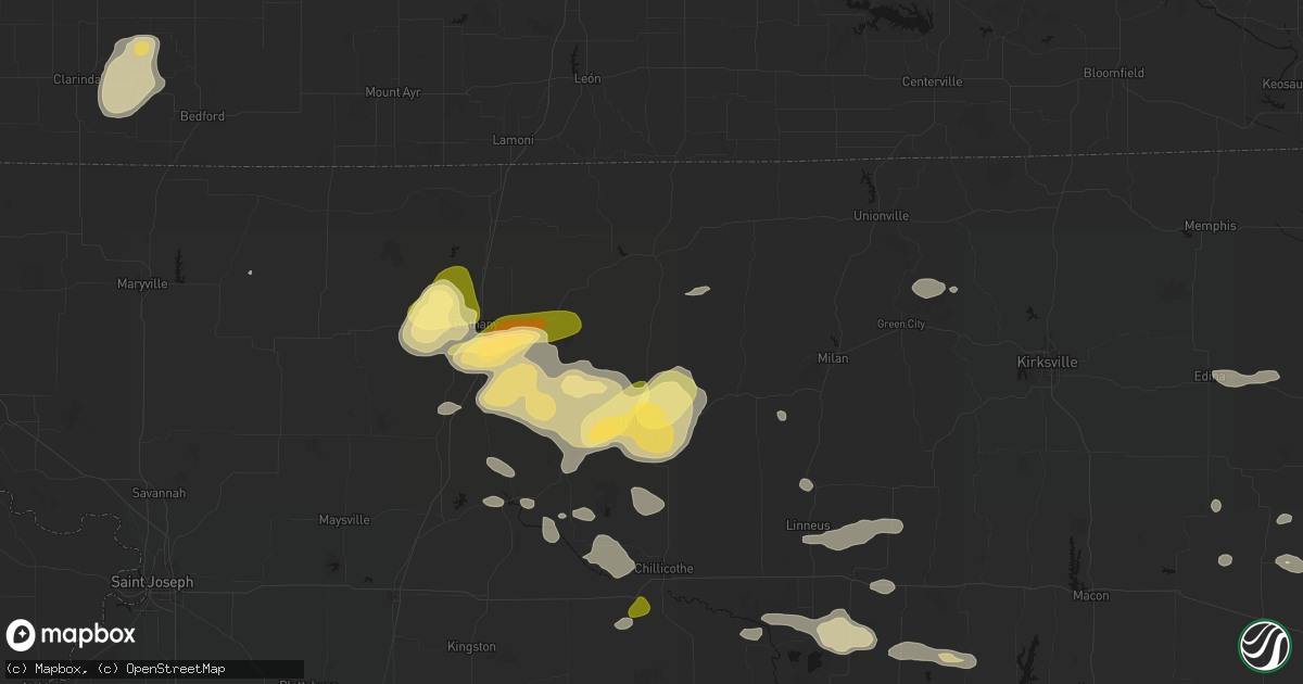 Hail map in Spickard, MO on May 16, 2026