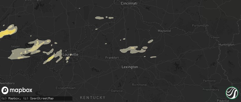 Hail map in Stamping Ground, KY on May 16, 2026