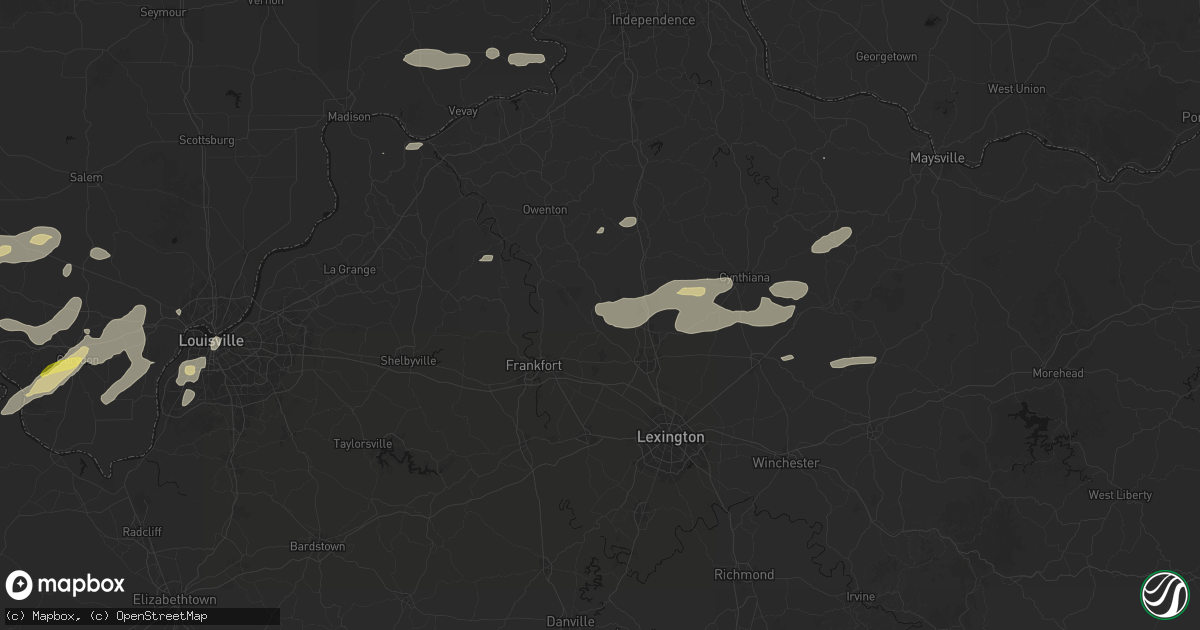 Hail map in Stamping Ground, KY on May 16, 2026