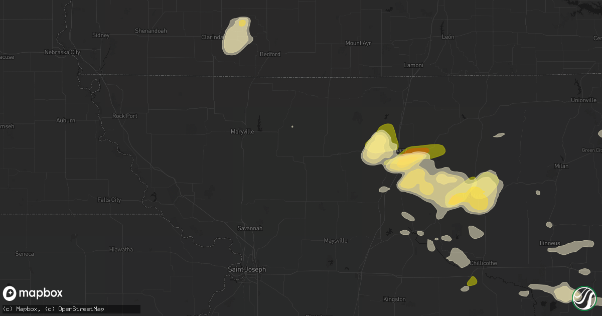 Hail map in Stanberry, MO on May 16, 2026