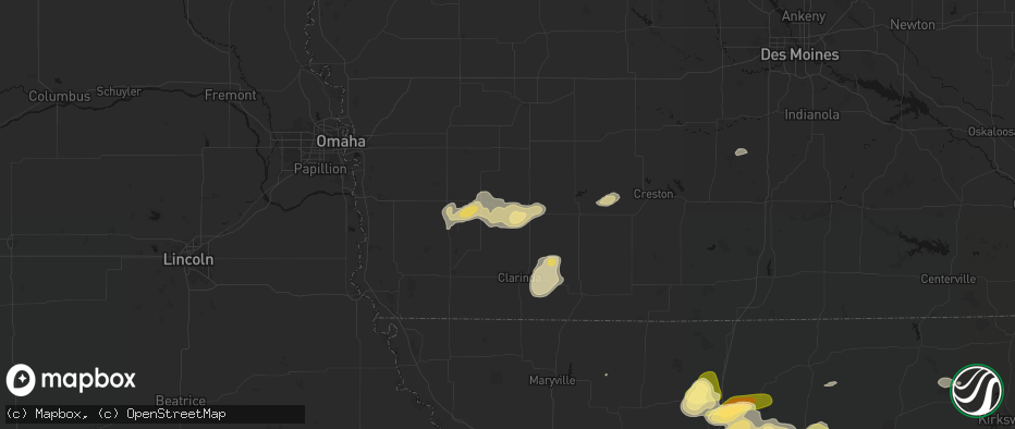 Hail map in Stanton, IA on May 16, 2026