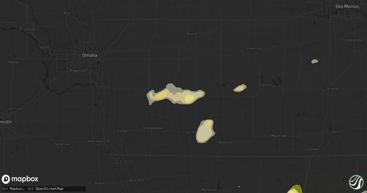 Hail map in Stanton, IA on May 16, 2026